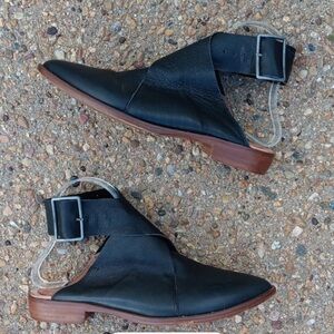 BLACK Free People Wrap Buckle Boot, size 39